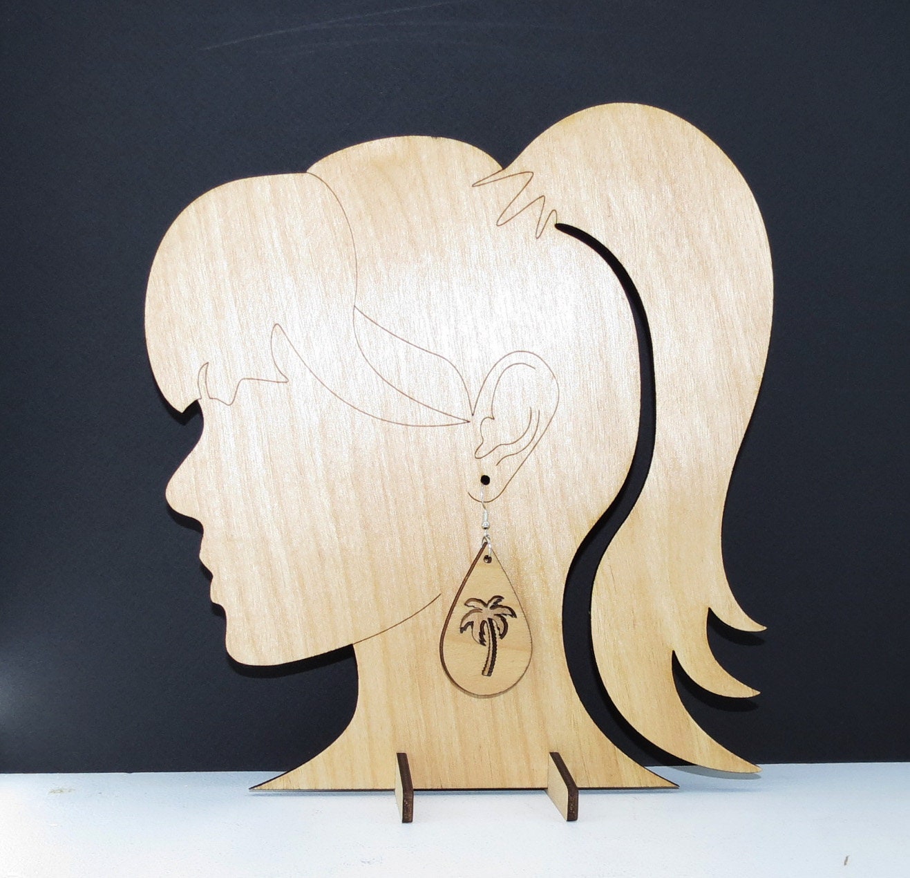 Earrings, wood earrings, palm earrings, laser cut earrings, for her, custom earrings