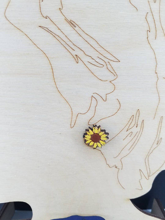 Wood Earrings,  sunflowers Earrings , laser cut Earrings, for her