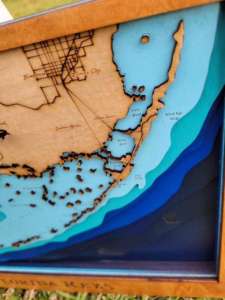 Florida Keys Map, Wood Map, Map