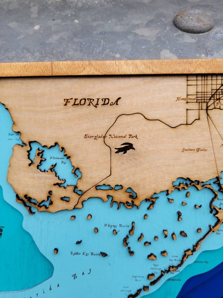 Florida Keys Map, Wood Map, Map