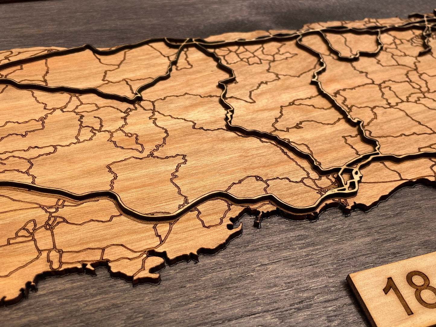 Puerto Rico map, wood map, laser cut map, Puerto rico