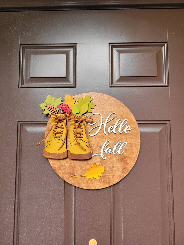 Door sign, door hanger, fall door sign, custom door sign.