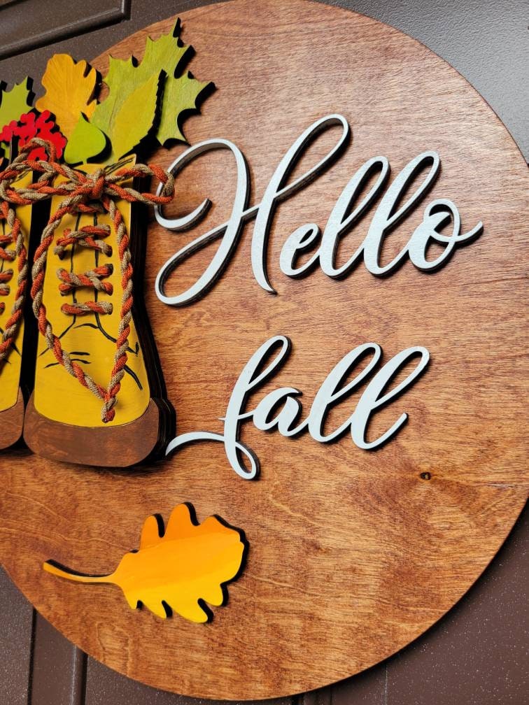 Door sign, door hanger, fall door sign, custom door sign.