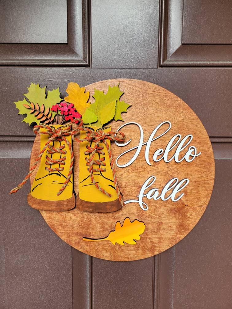 Door sign, door hanger, fall door sign, custom door sign.